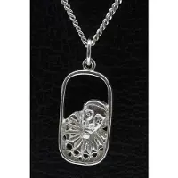 MOOYE ® - Collectie Zilveren Pierrot in ring ketting hanger