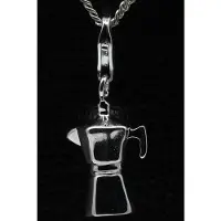 MOOYE ® - Collectie Zilveren Espresso koffiekan hanger n bedel