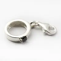 MOOYE ® - Collectie Zilveren Kristalgeslepen ring zwart armband bedel