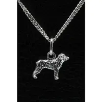 MOOYE ® - Collectie Zilveren Pyrenese herder ketting hanger - oren ongecoupeerd - klein