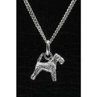 MOOYE ® - Collectie Zilveren Welsh terrier met lange staart ketting hanger - klein