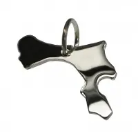 MOOYE ® - Collectie Zilveren Landkaart Bonaire ketting hanger