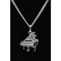 MOOYE ® - Collectie Zilveren Piano vleugel ketting hanger - vlak