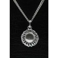 MOOYE ® - Collectie Zilveren Zonnebloem ketting hanger