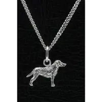 MOOYE ® - Collectie Zilveren Curly coated retriever ketting hanger - klein