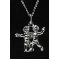 MOOYE ® - Collectie Zilveren Sterrenbeeld Tweelingen ketting hanger - groot