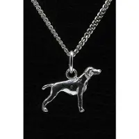 MOOYE ® - Collectie Zilveren Weimaraner korthaar ketting hanger - klein