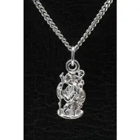MOOYE ® - Collectie Zilveren Christoffel met stok ketting hanger