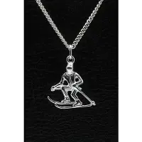 MOOYE ® - Collectie Zilveren Skier ketting hanger - 2
