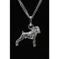 MOOYE ® - Collectie Zilveren Belgisch smoushondje ketting hanger - klein