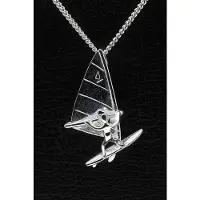 MOOYE ® - Collectie Zilveren Surfer ketting hanger - groot