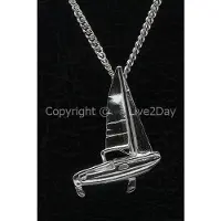 MOOYE ® - Collectie Zilveren Zeilboot met kajuit ketting hanger - 2