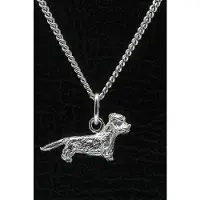 MOOYE ® - Collectie Zilveren Dandie dinmont terrier ketting hanger - klein