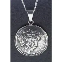 MOOYE ® - Collectie Zilveren Maya krijger ketting hanger