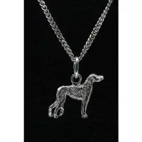 MOOYE ® - Collectie Zilveren Deerhound ketting hanger - klein