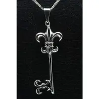 MOOYE ® - Collectie Zilveren Hemelpoortsleutel fleur de lis ketting hanger