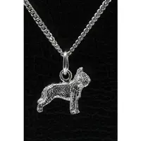 MOOYE ® - Collectie Zilveren Briard ketting hanger - oren gecoupeerd - klein