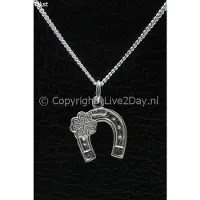 MOOYE ® - Collectie Zilveren Hoef rozet ketting hanger