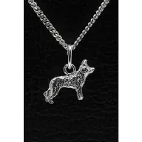 MOOYE ® - Collectie Zilveren Pyrenese herder ketting hanger - oren gecoupeerd met staart - klein