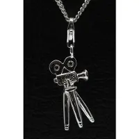 MOOYE ® - Collectie Zilveren Filmcamera op statief hanger n bedel