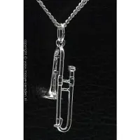 MOOYE ® - Collectie Zilveren Trombone klein ketting hanger