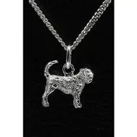 MOOYE ® - Collectie Zilveren Bouvier ketting hanger - oren ongecoupeerd staart omhoog - klein