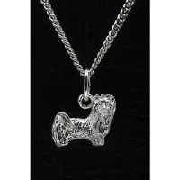 MOOYE ® - Collectie Zilveren Yorkshire terrier - huismodel met staart ketting hanger - klein