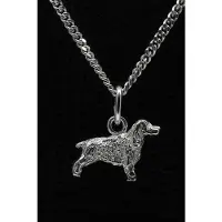 MOOYE ® - Collectie Zilveren Welsh springer spaniel ketting hanger - klein