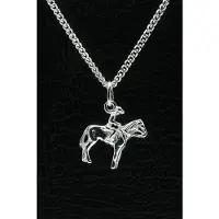 MOOYE ® - Collectie Zilveren Paard met ruiter ketting hanger