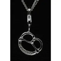 MOOYE ® - Collectie Zilveren Pretzel zoute krakeling hanger n bedel