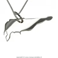 MOOYE ® - Collectie Zilveren Waddeneiland Schiermonnikoog ketting hanger