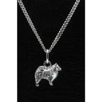 MOOYE ® - Collectie Zilveren Chow Chow langhaar ketting hanger - klein
