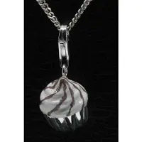 MOOYE ® - Collectie Zilveren Muffin Cupcake wit-bruin hanger n bedel