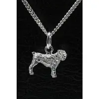 MOOYE ® - Collectie Zilveren Bouvier ketting hanger - oren gecoupeerd - klein