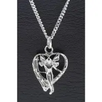 MOOYE ® - Collectie Zilveren Engel in hart ketting hanger