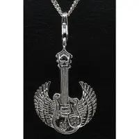 MOOYE ® - Collectie Zilveren Gevleugelde gitaar hanger n bedel