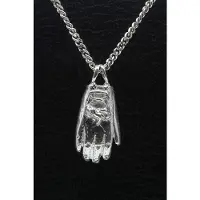 MOOYE ® - Collectie Zilveren Kaats handschoen ketting hanger