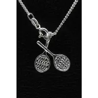 MOOYE ® - Collectie Zilveren Tennisracket ketting hanger - dubbel