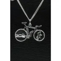 MOOYE ® - Collectie Zilveren Triathlon fiets ketting hanger