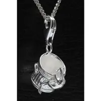 MOOYE ® - Collectie Zilveren Vuilnisbak met muis hanger n bedel