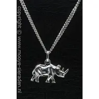 MOOYE ® - Collectie Zilveren Neushoorn middel ketting hanger