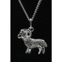 MOOYE ® - Collectie Zilveren Sterrenbeeld Ram ketting hanger - groot