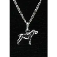 MOOYE ® - Collectie Zilveren Amerikaanse bulldog ongecoupeerd ketting hanger - klein