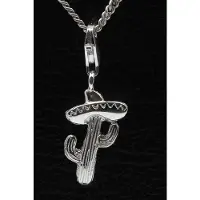 MOOYE ® - Collectie Zilveren Cactus met sombrero hanger n bedel