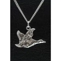 MOOYE ® - Collectie Zilveren Eend in vlucht ketting hanger