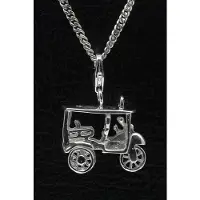 MOOYE ® - Collectie Zilveren Scooter Tuk Tuk hanger n bedel