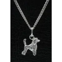 MOOYE ® - Collectie Zilveren Dwergpoedel caniche nain met staart ketting hanger - klein