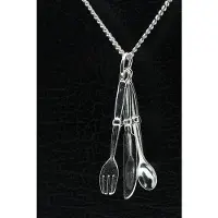 MOOYE ® - Collectie Zilveren Bestek ketting hanger - groot