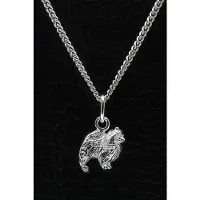 MOOYE ® - Collectie Zilveren Keeshond middenslag ketting hanger - klein