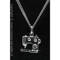 MOOYE ® - Collectie Zilveren Naaimachine 2 ketting hanger